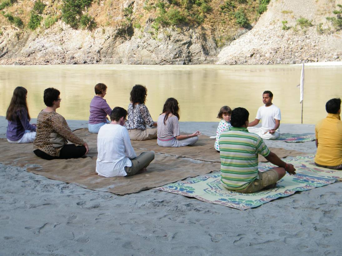 Yoga in Camp at Ganges, Rishikesh